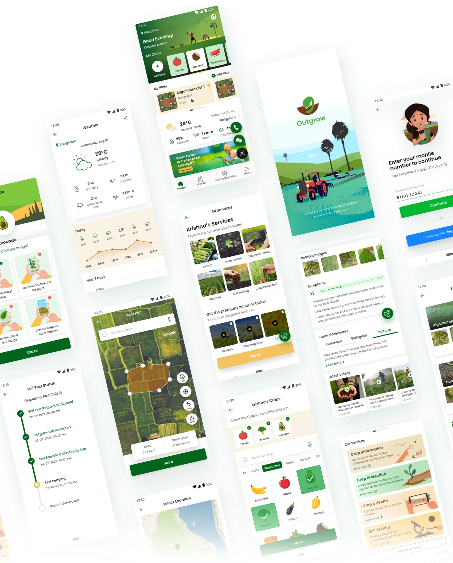 Outgrow app screens