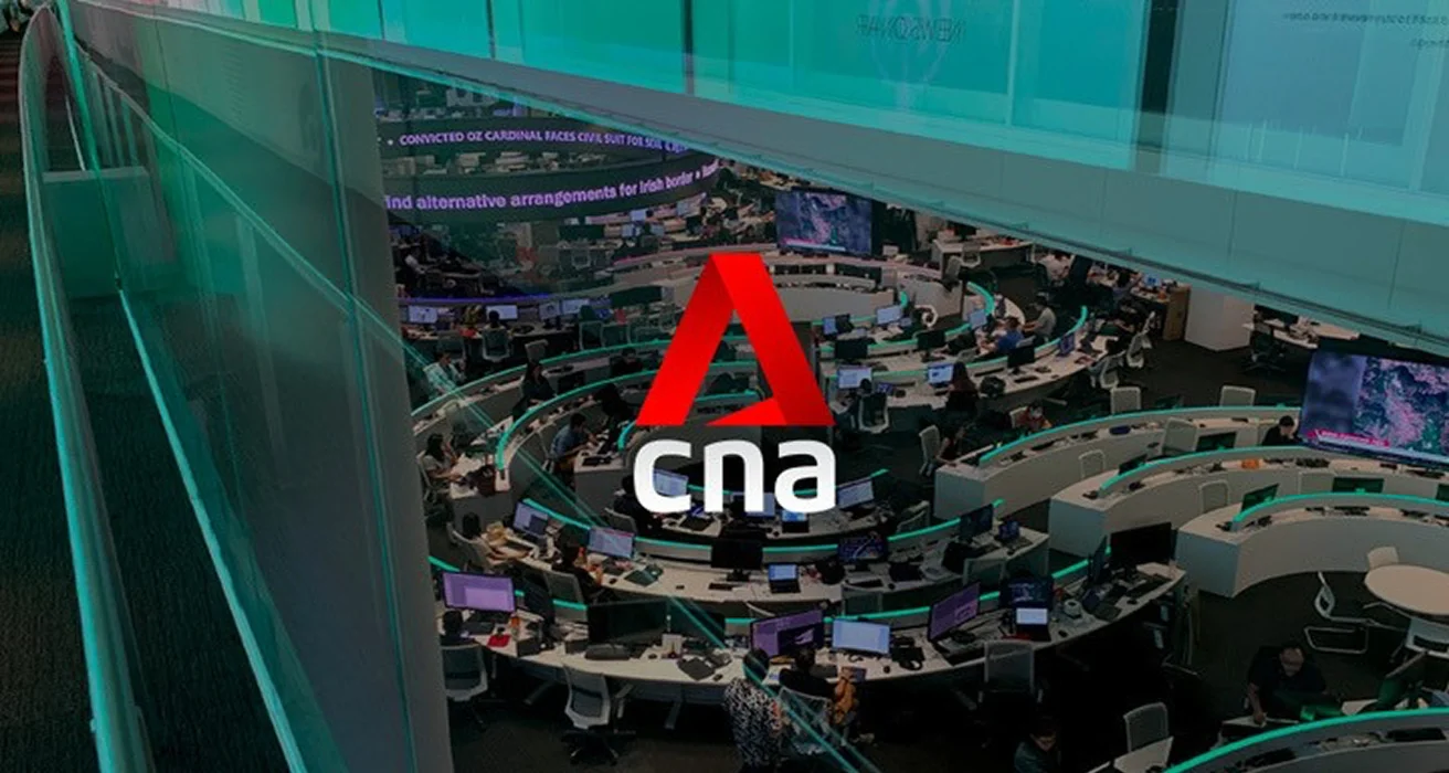CNA newsroom with the CNA logo